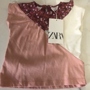 Zara floral and ruffle baby girl shirt